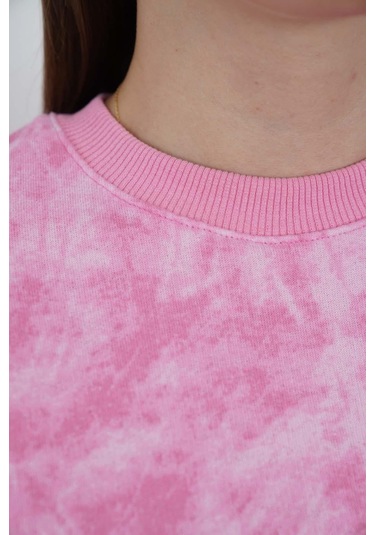 Penyebizden Oversize Sweatshirt & Geniş Paça Eşofman Altı Takım-pembe Baskılı