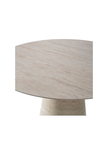 Lucca Yuvarlak Traverten Masa, Konik 120x120 Traverten