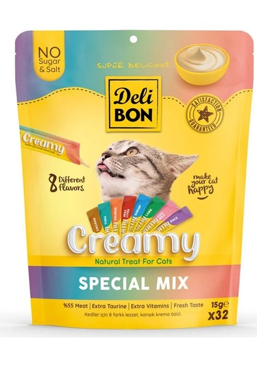 Delibon Creamy Karışık Kedi Ödül Maması 32 x 15 G