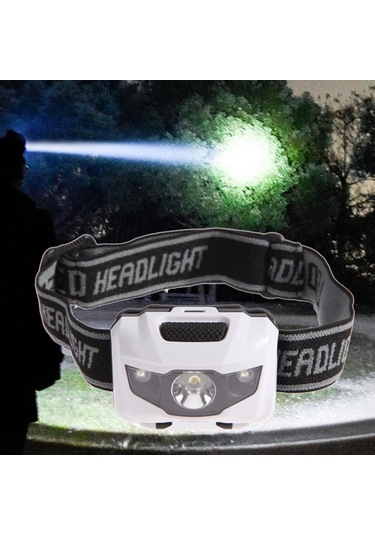 Homyl El Feneri Dış Mekan Far Led Koşu Kamp Bisiklet Beyaz Beyaz