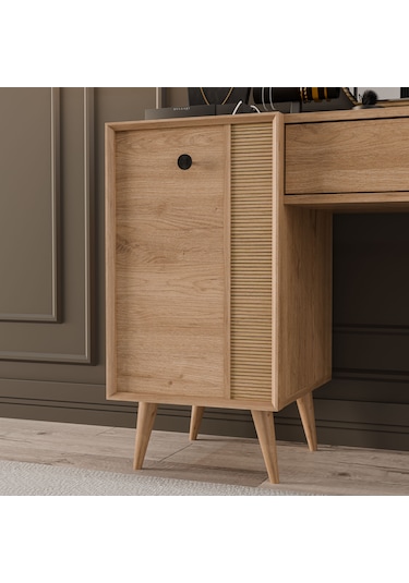 2244 Love Ahşap Ayaklı Mdf Çerçeveli Makyaj Masası Sepet-yunus