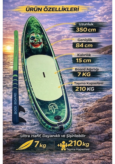 Paddle Board Sup Crazy Joker Şişme Stand 350x84x15cm Full Set