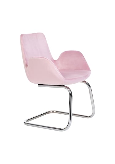 Markaelz Krom Metal Ayaklı Bekleme Koltuğu Pescado Pembe