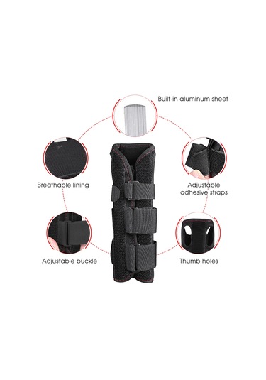 Xindoker El Bileği Tutan Kalkan: Yara, Kırık Ve Çarpık İçin Alüminyum Levha Ve Konforlu Kumaş, 23x10.5cm, 1 Adet