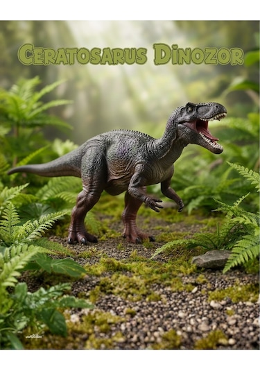 Eğitici Gerçekçi Ceratosaurus Dinozor Figür Oyuncak 25 Cm Hayvanlar