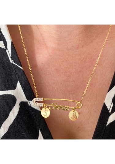 Simurg Jewellery Gümüş İsimli İğne Kolye