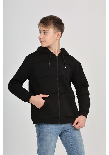 Toontoy Erkek Çocuk Imposıtıve Baskılı Hırka Siyah