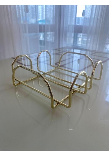 Özel Tasarım Kare Peçetelik Gold