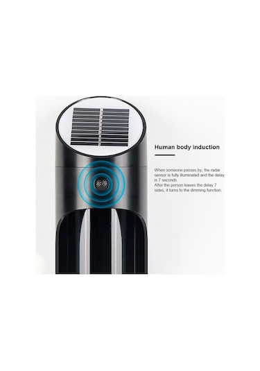 Cbtx Bahçe Aydınlatma Güneş Enerjili Dış Mekan Led İndüksiyon Duvar Lambası Gece Lambası Radar İndüksiyon Aydınlatma, Beyaz Işık Siyah