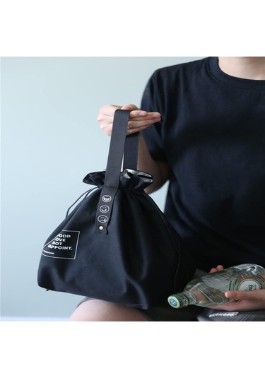 Moveevo Eko Dost Canvas Isı Yalıtımlı Yemek Çantası - Erkek Ve Kadın İçin Taşınabilir, Taze Yemek Sağlama, Drawstring Kapatma Ve Sağlam Kollü Tasarım