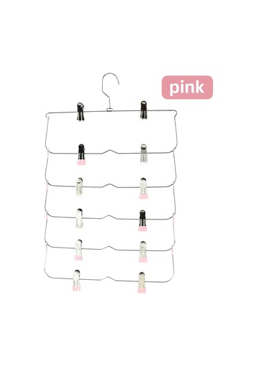 Pembe Altı Katmanlı Pantolon Klipsi, Katlanabilir, İz Bırakmayan Ve Kaymayan Pembe