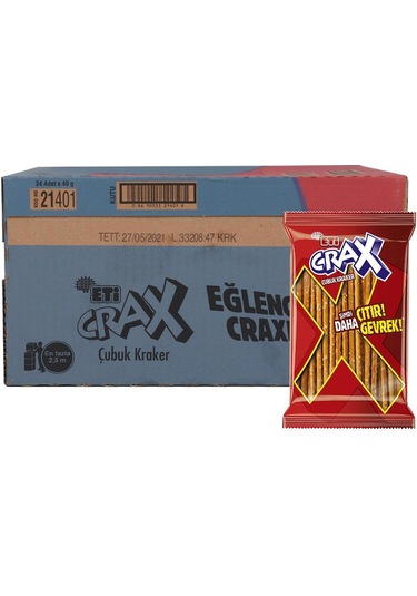 Eti Crax Çubuk Kraker Sade 40 G X 34 Adet