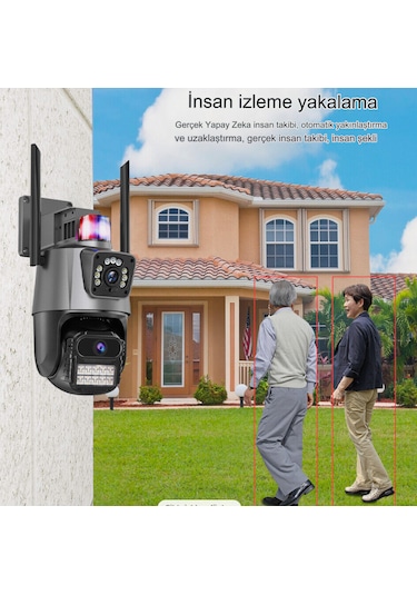 8mp 4k Ip Kamera Açık Wifi Ptz Çift Lens Çift Ekran Otomatik İzle