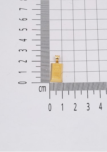 Bilezikci Sevgiliye Hediye Zincirli 14 Ayar Külçe Altın Kolye