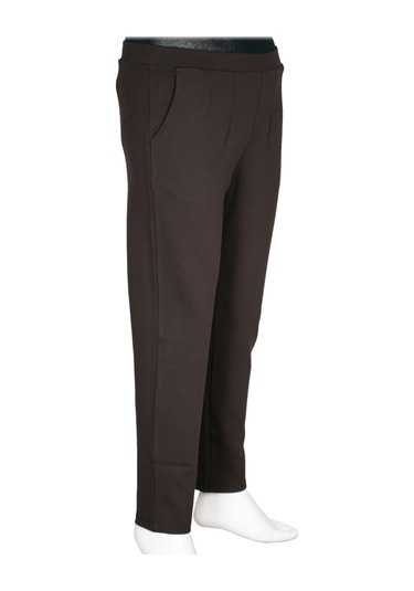 Barem Kadın Buse Rahat Kalıp Yan Cepli Orta Kalın Çelikli Kahve Pantolon Kahverengi