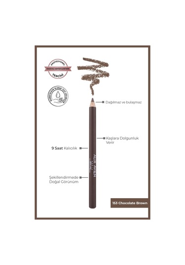 Alix Avien Uzun Süre Kalıcı Belirginleştirici Şekillendirici Kahve Kaş Kalemi Brow Liner 153 Chocolate Brown