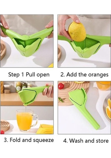 Novahub Yeşil 1pc Limon Sıkma Makinesi, Kolay Sıkılabilir, Katlanabilir, Depolama Tasarrufu, Düz Narenciye Suyu Yeşil