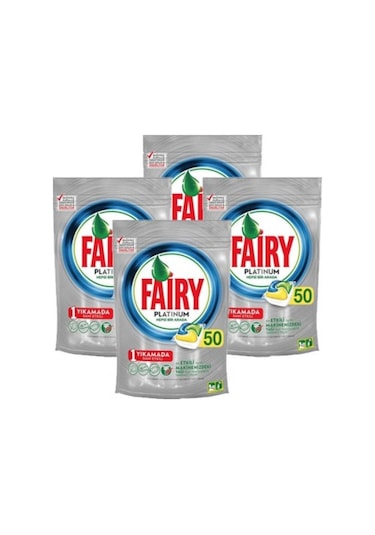 Fairy Platinum Hepsi Bir Arada Bulaşık Makinesi Deterjanı 4 x 50 Tablet