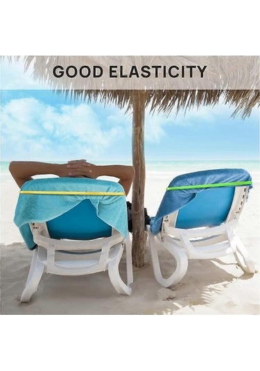 Bloomnest 12 Adet Plaj Havlusu Bantları, Elastik Tutucu, Sandalye Klipsleri, Renkli Havlu Bandları - Altın/siyah Altın - Siyah