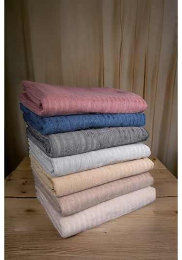 Çizgili Süngerli Kadife Kumaş Kaymaz Çekyat Koltuk Örtüsü 170x210 Bej Bej