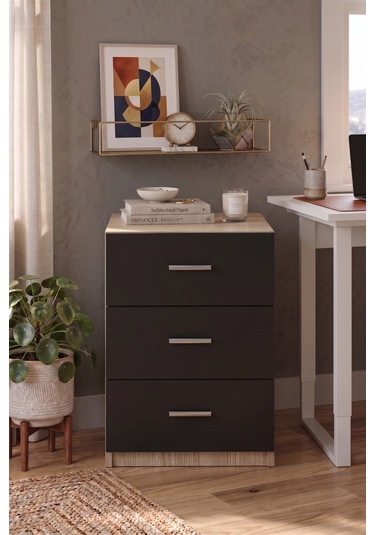 Yurudesign Vario C Ofis 3 Lü Keson Meşe-Siyah