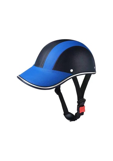 Beyzbol Kask Retro Binicilik Kask Ördek Kapak Elektrikli Araba Kask-mavi Siyah Parlak Mavi - Siyah