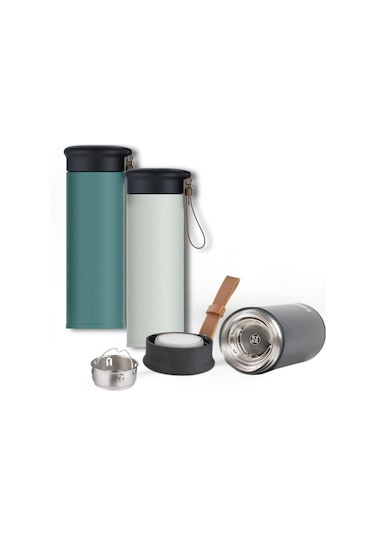 600 Ml Paslanmaz Çelik Termos, Çift Katmanlı, Sızdırmaz Kapaklı Mint