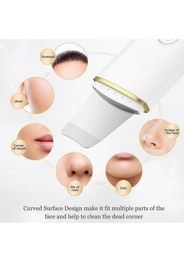 Ultrasonik Cilt Scrubber Derin Yüz Yüz Gözenek Temizleyici Scrubber Asansör Makinesi Güzellik Cilt Scrubber Iq6vs3 Beyaz