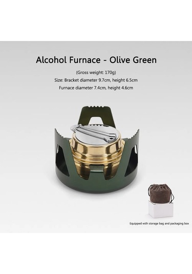 Taşınabilir Mini Alkol Soba Ayarlanabilir Ateş Gücü Tencere Seti Alüminyum Ivory Gray Gri