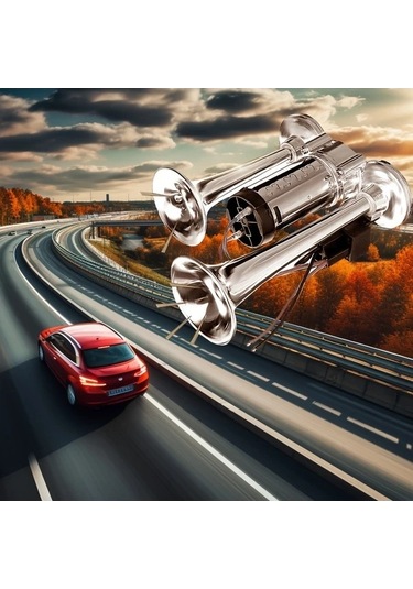 Pazly İlk Nesil Gümüş Düdük Air Horn Kamyon Gemi Araba Tren Kornası Yüksek Sesli Süper Uygun