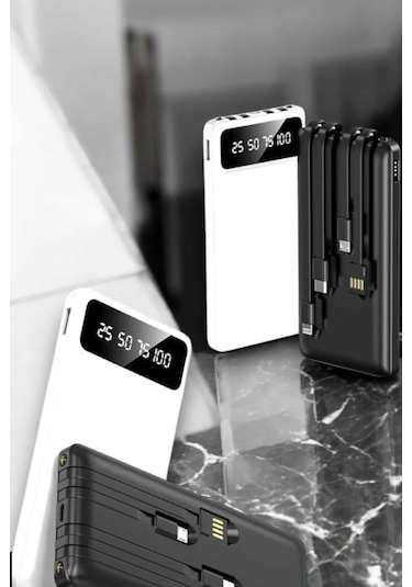 20.000 Mah Led Işıklı Lcd Ekran Usb Girişli Type-c Lightning Powerbank