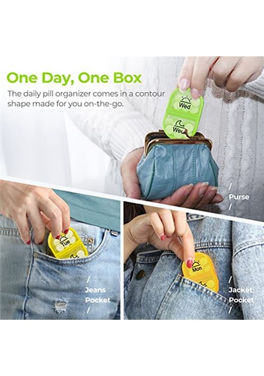 Anjiexun Haftalık Hap Düzenleyici, Günde 2 Kez Hap Kutusu, 7 Günlük Cep Kutusu Diğer