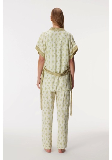 Anıl 11421 Kadın Sabahlık, Atlet Ve Pantolon Takım Yeşil