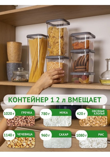 Polimerbyt Dökme Ürünler Ve Yemekler İçin Kapaklı Kaplar, 1,2l 4 Adet 164458472 Beyaz