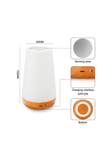 Uzaktan Kumandalı Dokunmatik Kontrollü Renkli Gece Lambası Rgb Renk Değiştiren Atmosfer Lambası Beyaz