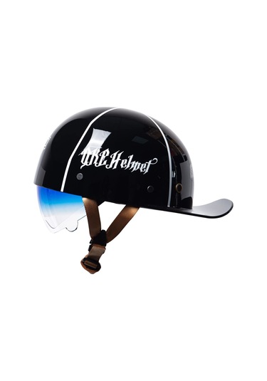 Beyzbol Kapağı Motosiklet Yarım Kask, Moda Vintage Street Yetişkinler Erkek Kadın Açık Yüz Beyaz