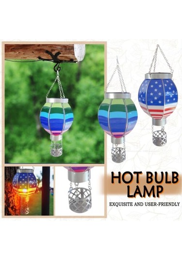 Yaozixa Güneş Enerjili Renkli Ayağık Balon Lambası, Dış Mekan Dekorasyon Işığı, Otomatik Aç-kapa, Bahçe Çadır Piknik Için Islak Dayanıklı Sıcak Işık - Bayrak B Küçük Boyut Renk