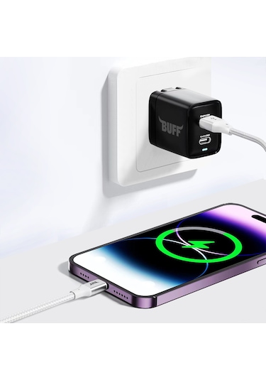 Buff Bl71 Usb Lightning 2.4a 1.2m Data Ve Şarj Kablosu Beyaz