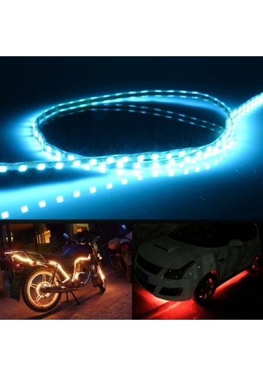 Wondernest Akış Stili 45 Led 3528 Smd Su Geçirmez 90cm Esnek Araba Şerit Işığı, 12v Buz Mavisi Buz Mavisi Işık