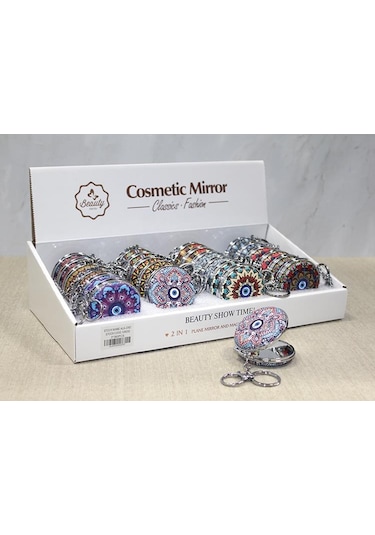 Taşlı El Aynası Anahtarlık Alk3767 Renkli