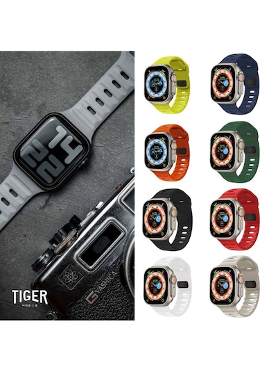 Apple Uyumlu  Watch 9-8-7-6-5-4-3-se / 38-40-41 Mm Armour Dynamıc Silikon Kordon