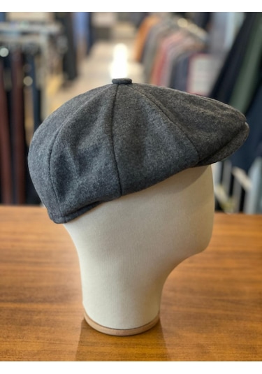 Hamze Peaky Blinders Tarz İngiliz Model Kaşe Kumaş Kasket Şapka Gri