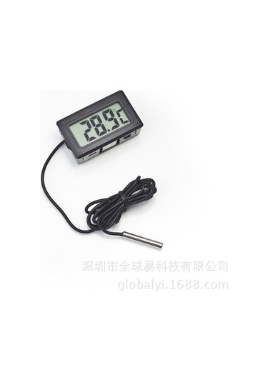 Samdoo Suyun Sıcaklığını Ölçmek İçin Sulu Sondajlı Dijital Termometre - Akvaryum, Buzdolabı İçin 1 Metre Siyah