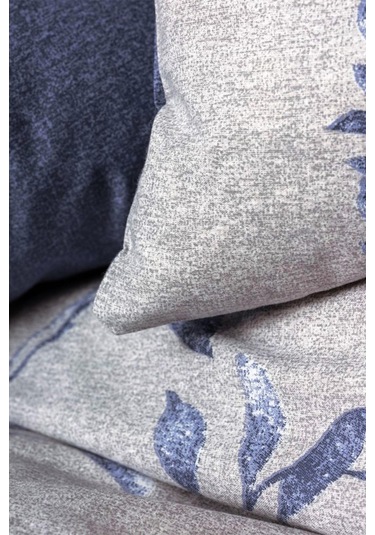 Nitsa Lacivert Çift Kişilik Nevresim Takımı - %100 Pamuk Ranforce 30/1 57 Tel Lacivert