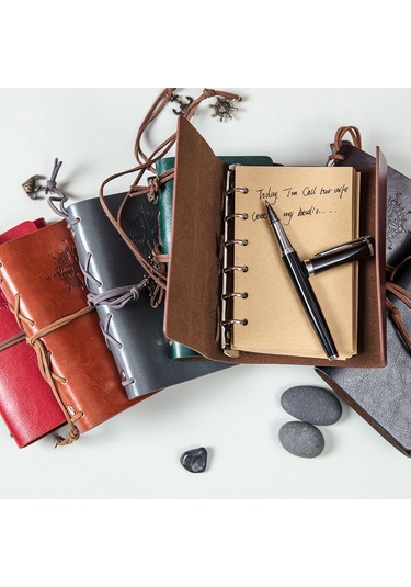 Spring Vintage Defter Gevşek Yapraklı Defter Koyu Yşil