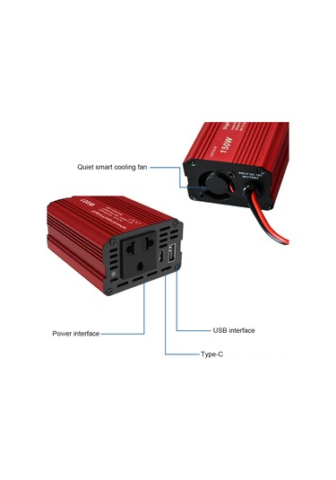 Konesam 150w Araç Çakmaklığı İnvertörü: Usb Ve Type-c İle Hızlı Şarj, Seyahat Ve Acil Durumlar İçin Ideal