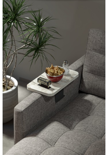 İkili Yan Sehpa Ayarlanabilir Tepsi Dikdörtgen Efes