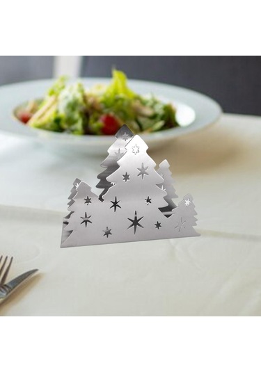 Homyl Mutfak Restoran Otel Için Yılbaşı Peçete Tutucu Gümüş