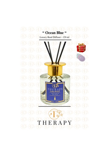 Therapy Smell Ocean Blue Lüks Çubuklu Oda Kokusu Extra Clear Silindir Cam Şişe 120 ML
