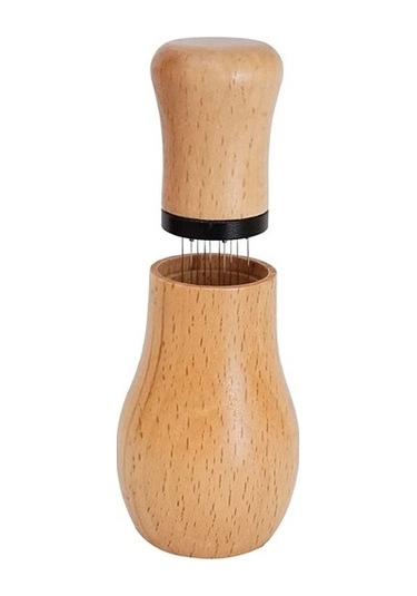 Metabagua Sant Kuee Wdt Aleti, Espresso Dağıtım Aletleri, 10 Iğneli Espresso Kahve Karıştırıcı, Standlı Doğa Ahşap Saplı 18k9z4 Siyah